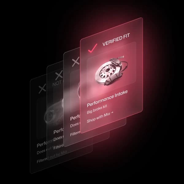 MotorMia app fitment check screen